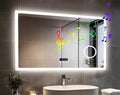 LUVODI Bathroom Mirror LED Lighted: 40x24 inch Rectangle Makeup Vanity with Bluetooth Speaker, Time Display, Magnifier, Anti-Fog, Memory Function, 3 Color Temperature