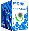MONK CABLES | CAT6 Plenum Cable 1000ft | UTP, 550MHz | DSX-8000 Certified | by MONKCABLES