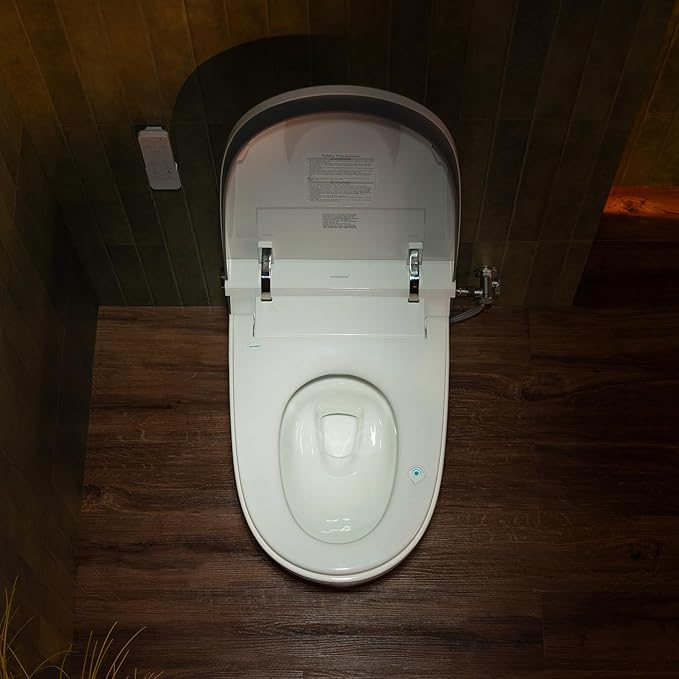 WOODBRIDGE Smart Toilet with Auto Open/Close,1000g MaP Flush Score,Foam Shield,Foot Sensor, Movement Drying,Auto Flush,ADA Height,Blackout Flush,Heated Seat,One Piece Toilet with Tank Built in