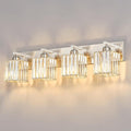 FDPBY Modern Vanity Light 4-Lights Brushed Nickel Vanity Light Crystal Bathroom Wall Light Bathroom Light Fixtures