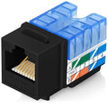 Everest 90° Angled RJ45 Cat5e Keystone Jacks 50-Pack in Black by EverestMediaSolutions