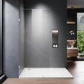 Shower Glass Panel, 36" W x 78.75" H Fixed Shower Screen Panel with 3/8"(10mm) SGCC Ultra Clear Tempered Glass, Frameless Walk in Shower Door with Easy‑Clean Coating (Chrome, 36" W x 78.75" H)
