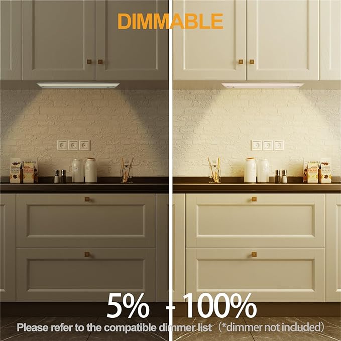 Ansen 3Packs of Under Cabinet Lights for Kitchen, 18in 15W 998LM, Dimmable Hardwire Led Light for Closet, CRI>92, R9>90, 3 Color Temperature, 3000K/4000K/5000K(Warm White, Cool White, Daylight)