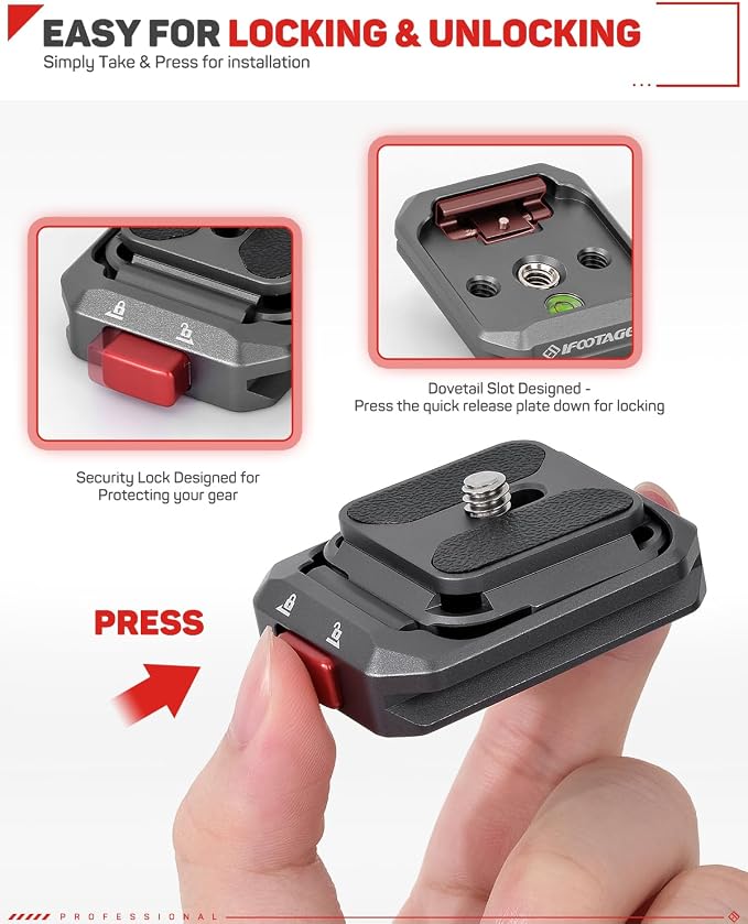 IFOOTAGE Q38-PL Quick Release Plate, Camera Quick Release Plate, Tripod Mount - Image 5