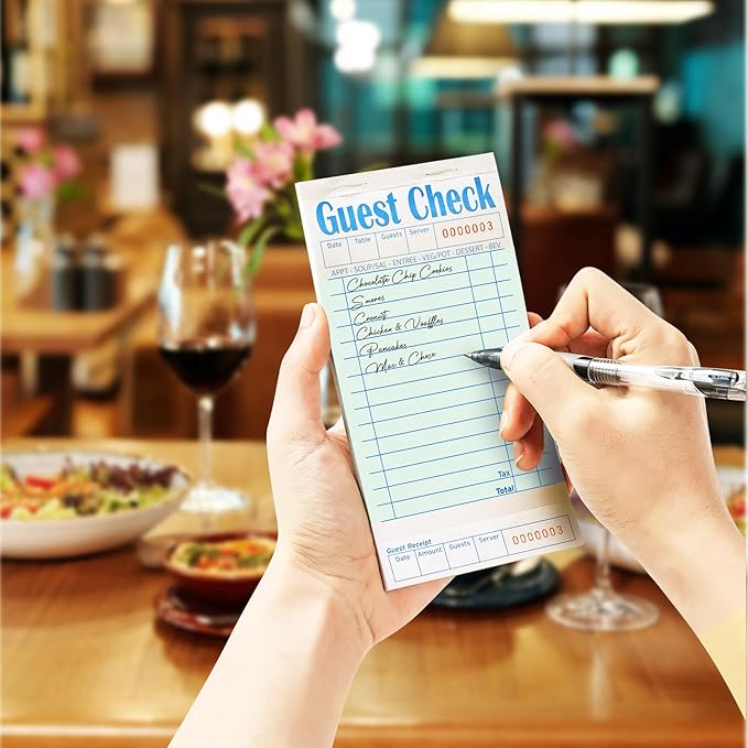 40 Pack/2000 Tickets Guest Checks Books for Servers, Green Server Books for Waitress, Server Note Pads for Restaurants