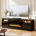 YISUFO 70" TV Stand with 36" Electric Fireplace, Large Modern Media Entertainment Center with Storage Cabinet and 12 Colors LED Lights for TVs Up to 80"