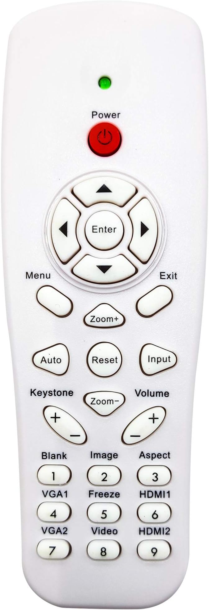 INTECHING BR-3080N Projector Remote Control for Optoma ZH400UST, ZH500UST, ZU500UST, ZW300UST, ZW300USTi, ZW310ST