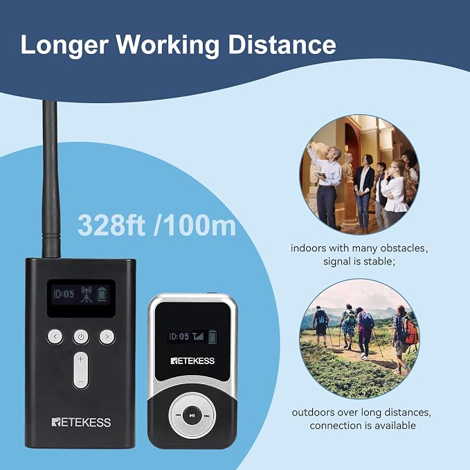 Retekess T130S Wireless Tour Guide System, Church Translation System, Wireless - Image 3