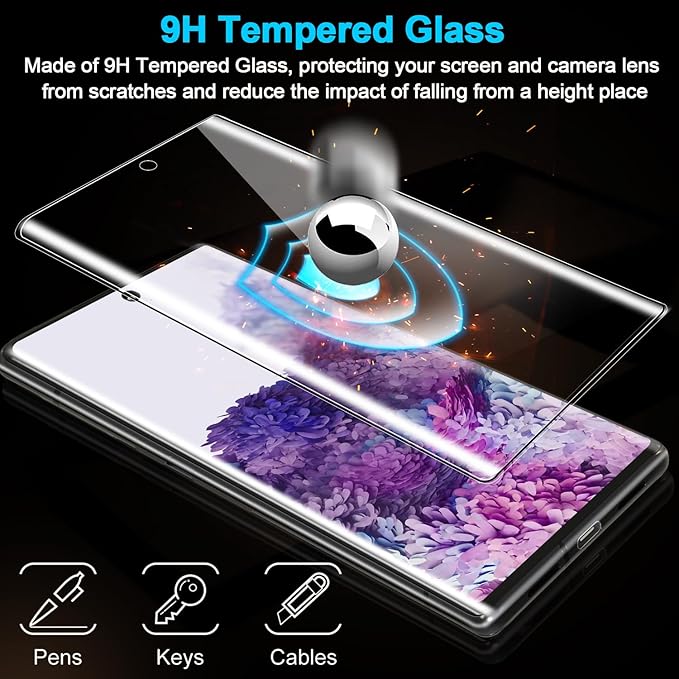 3 Pack Galaxy S20 Plus Screen Protector, HD Clear Tempered Glass, Fingerprint - Image 4