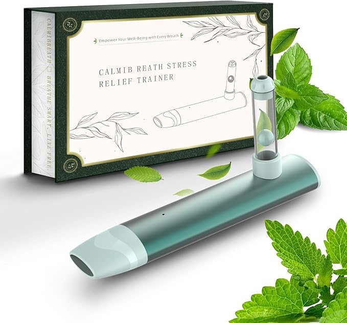 Portable Breath Balancer: Quit Smoking Gadget & Anxiety Relief Item. Quick 3-Minute Decompression, Sleep Aid, Focus Enhancer. Sports Recovery & Corporate/Family Wellness Gift. (Light Green)