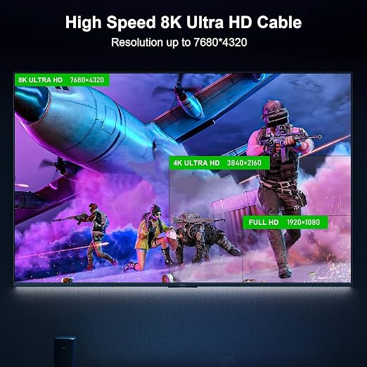 8K Fiber Optic HDMI Cable 10ft, 48Gbps Ultra High-Speed HDMI 2.1 Cable 8K@60Hz - Image 3