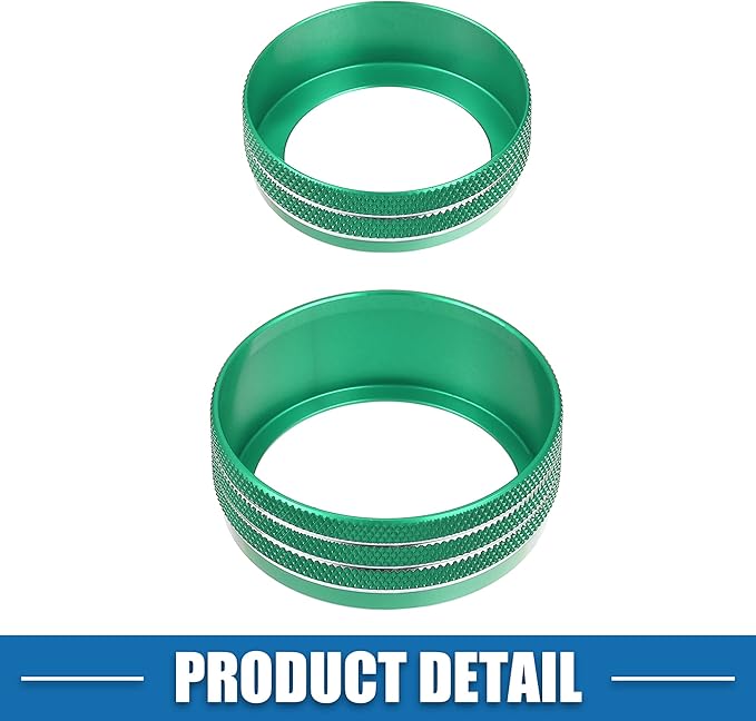 A ABSOPRO Car Air Conditioner Knobs Decals AC Radio Switch Knob Cover for Dodge Durango 2014-2020 for Jeep Cherokee Grand Cherokee 2014-2021 Green (Set of 3)