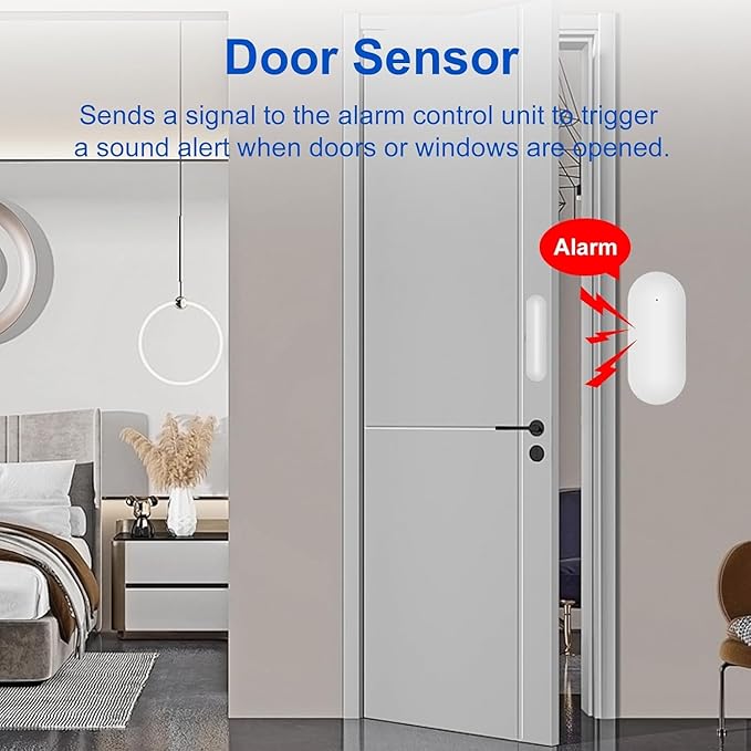 WiFi Wireless Alarm System for Home Security - 24/7 Protection Smart Home Devices 4.3" Touch Screen, GSM/4G+WiFi, App Instant Alerts, No Monthly Fee, Alexa Compatible for House Apartment Office(8Pcs)
