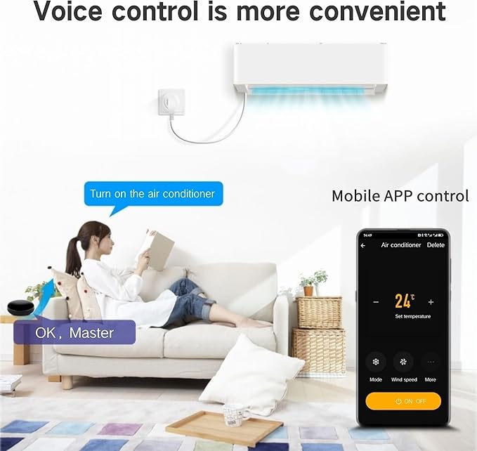 WiFi IR Blaster, Remote Control Hub for Home Automation, Infrared Universal Remote for TV AC AUD STB, Compatible With Alexa & Google Assistant