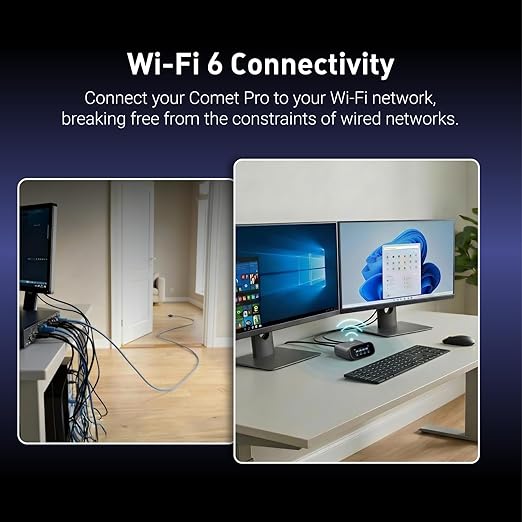GL.iNet Comet Pro (GL-RM10) Remote KVM Over Wi-Fi, Dual Band Wi-Fi 6, 4K@30FPS Passthrough, Touchscreen, 32GB eMMC,Tailscale Support Remote Access for Disaster Recovery, Home Office, IT Professional
