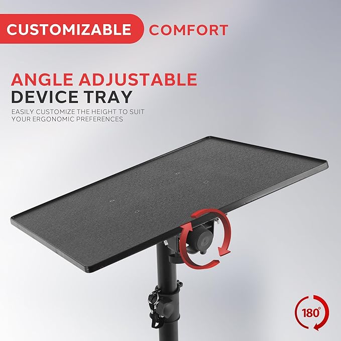 Pyle Projector Stand Tripod 28.0'' - 50.0'', Pro DJ Laptop, Easy Setup, Portable Studio Stand for Laptops, Mixers, and Projectors, Height Adjustable for Stage, Home, Studios, Stable and Versatile