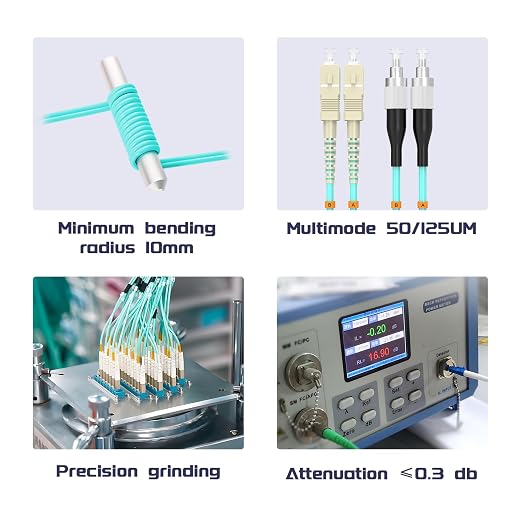 SC/UPC to FC/UPC Fiber Patch Cable OM3 7.5Meter/25ft 10GB/Gigabit Multimode - Image 5