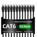 Yauhody CAT 6 Ethernet Cable 15ft 12-Pack Black, High Speed Solid Flat CAT6 by Yauhody