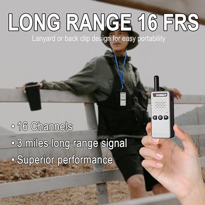 ELIDAIP T-M2 Super Mini Walkie Talkies for Adults,Rechargeable Walkie Talkies,Portable Two Way Radios for Restaurant,Camping,Running,Hotels,Hiking,Supermarket,Shopping Malls,White 2 Pack