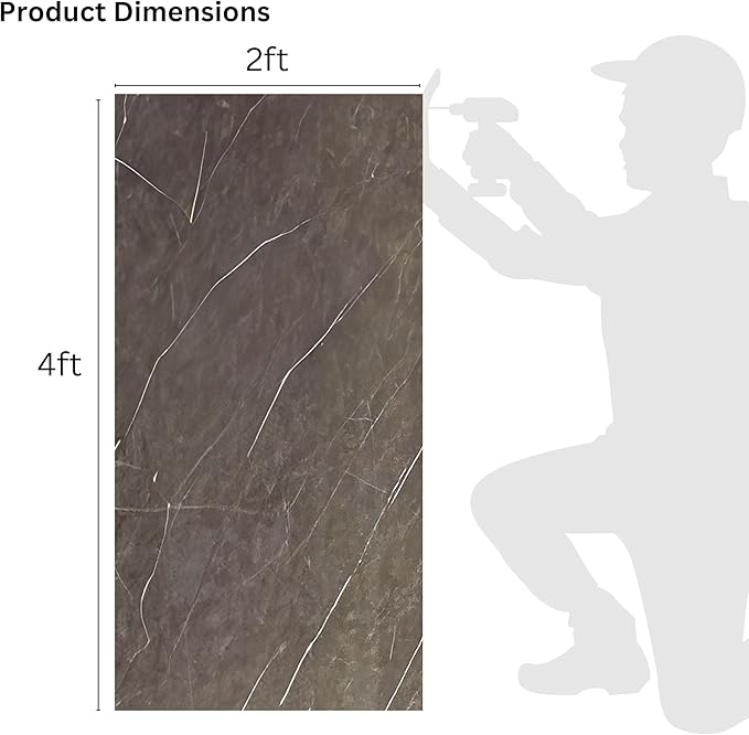 Dundee Deco Faux Marble Wall Panels - Sample - Glossy, Waterproof Indoor Wall Cladding - Chocolate Brown, White Veins - Sample 6" x 6"