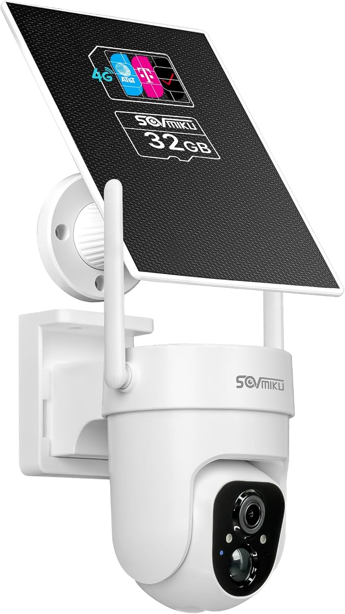 Sovmiku CQ3 4G LTE Cellular Security Camera Wireless Outdoor, $14.9/Month by sovmiku