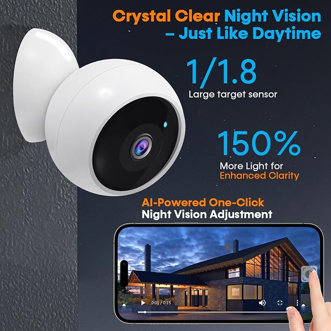AMTIFO Security Cameras Wireless Outdoor: Magnetic 2-Pack Install-Free Indoor - Image 4