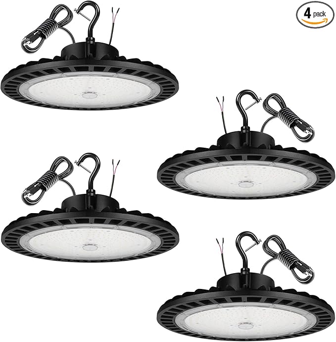 UFO Led High Bay Light 150W 4PACK 5000K High Bay Led Shop Lights 22500lm Dimmable Led High Bay Light with US Plug ETL Listed Shop Light for Warehouse Lights Commercial Bay Lighting