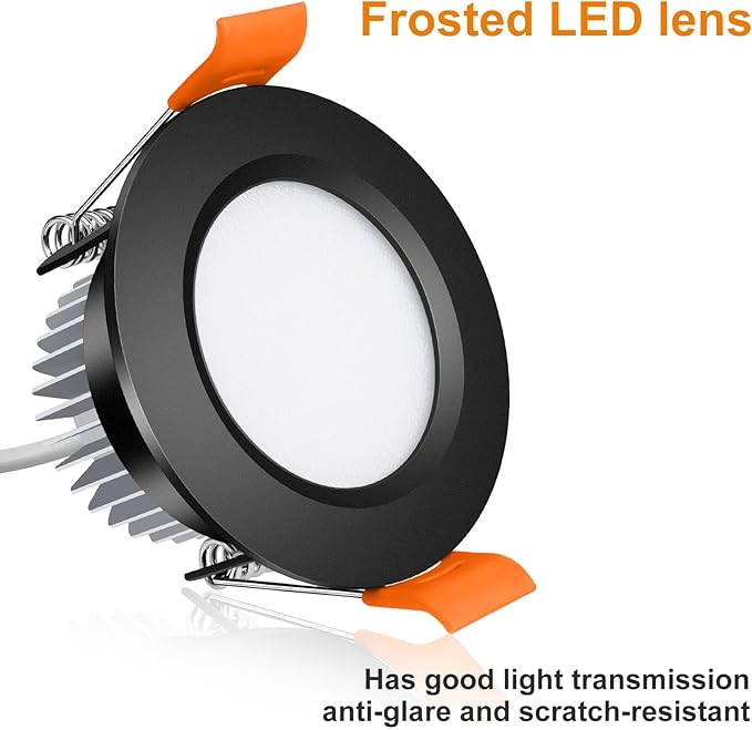 inShareplus 2 Inch LED Recessed Lighting, Black Downlight Dimmable 3W (35W Equivalent), 3000K Warm White, CRI80, Recessed Light Fixtures with LED Driver （1 Pack）