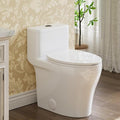One-Piece Toilets, Low Water Tank, ADA 17.5" Seat Height, Water-Saving Design, Compact Modern Bathroom Toilet