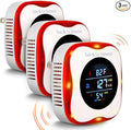 Combustible Gas & CO Detector 4-in-1 – Plug-in Natural/Propane Gas Leak Alarm with Temp & Humidity Sensor, Compact for Home, RV, Kitchen Safety