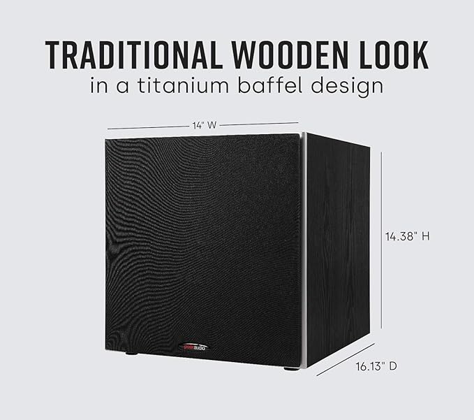 Polk Audio PSW10 10" Powered Subwoofer Home Audio – Power Port Tech, Up to 100 Watts, Big Bass in Compact Design, Easy Setup with Home Theater, Timbre-Matched with Monitor & T-Series Polk Speakers