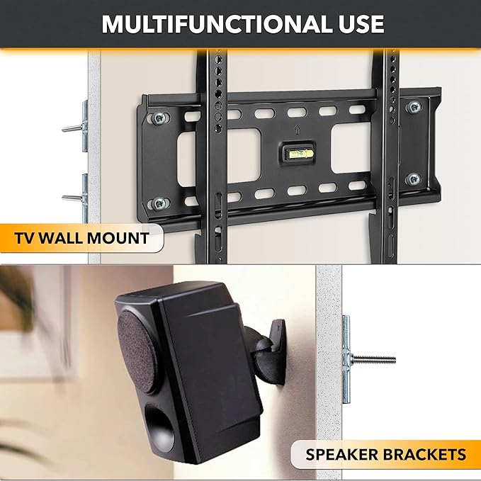 CondoMounts EDA1451 Universal Wall Mounting Anchors | Steel | NO Stud | Metal | TV Mount Metal Studs | Cabinets | Holds 90lbs | Includes 50 Elephant Anchor Set & Mounting Kit