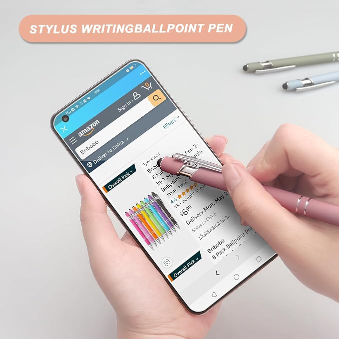 Bribobo Ballpoint Pen 2-in-1 Stylus Retractable Ballpoint Pen - Image 5