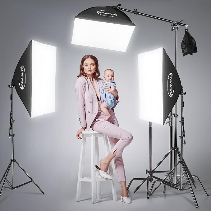 ShowMaven Softbox Lighting Kit Photography- Professional Continuous Light - Image 3