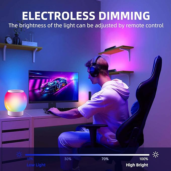 RGB ambient night light, Eye Caring, Multiple color variations, Stepless Dimming, Touch Night Lamp,Can be remotely controlled and timed,8000mAh ultra large battery capacity,Suitable ambient lighting,