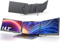 14'' Screen Extender Portable Laptop Plug-play, 1080P IPS Laptop Monitor Extender Built-in Speaker, HDMI/USB-A/Type-C Triple Monitor for 13''-17.3'' Laptops, Work with Mac, Windows, Chrome, Switch