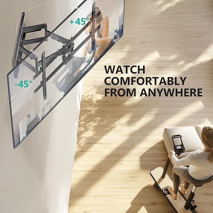 WALI Heavy Duty Full Motion TV Wall Mount Bracket for Extra Large TVs,Holds up to 220Ibs, Swivel Tilt Rotatable,Max Mounting Holes 1000x600, Fits 65 75 85 100 120 inch LED/LCD/OLED 4K/8K on Wood Stud