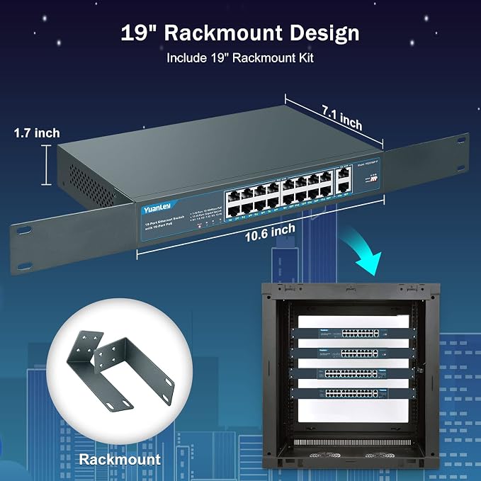 YuanLey 16 Port PoE Switch - Image 6