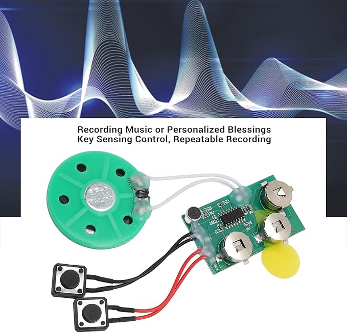 FOSA 120 Seconds Sound Recorder Module, Recordable Voice Module with Speaker, Recording Music Voice Player Sound Module Chip for Greeting Card