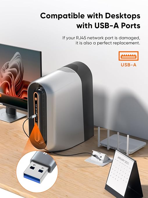 CableCreation USB to Ethernet Cable 6.6FT, USB to RJ45 Internet LAN Network - Image 6
