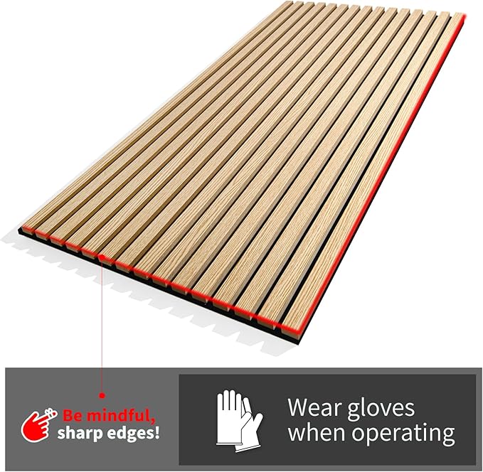 Art3d 4-Piece Wood Slat Acoustic Panels for Stylish Decor and Noise Reduction, 3D Textured Panel for Ceiling and Wall, Brushed Silver