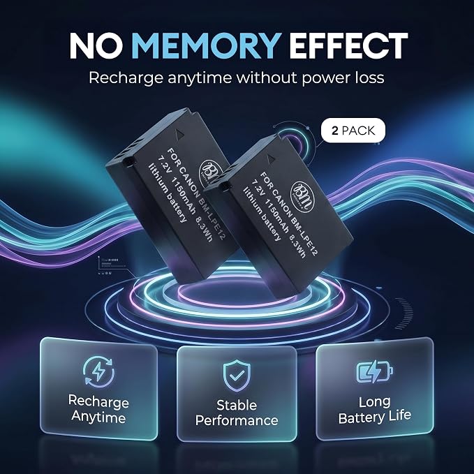 BM Premium 2-Pack of LP-E12 Batteries - Image 5