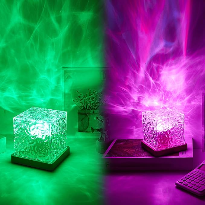 citosisk Aurora Borealis Night Light Projector, Aurora Dreamscape Projector, Magical Northern Lights for Your Room, 3/16 Colors Ambient Dynamic Wave Cube Lamp with Remote (3 Colors Plug-in, Plastic)