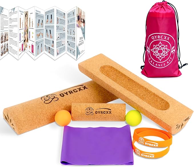35cm Cork Balance Board (Not 30cm) - Foot Restoration & Balance Kit for Plantar Fasciitis Recovery - Professional Ankle Strength & Stability Trainer for Seniors & Standing Desk - Supports 440+ Lbs