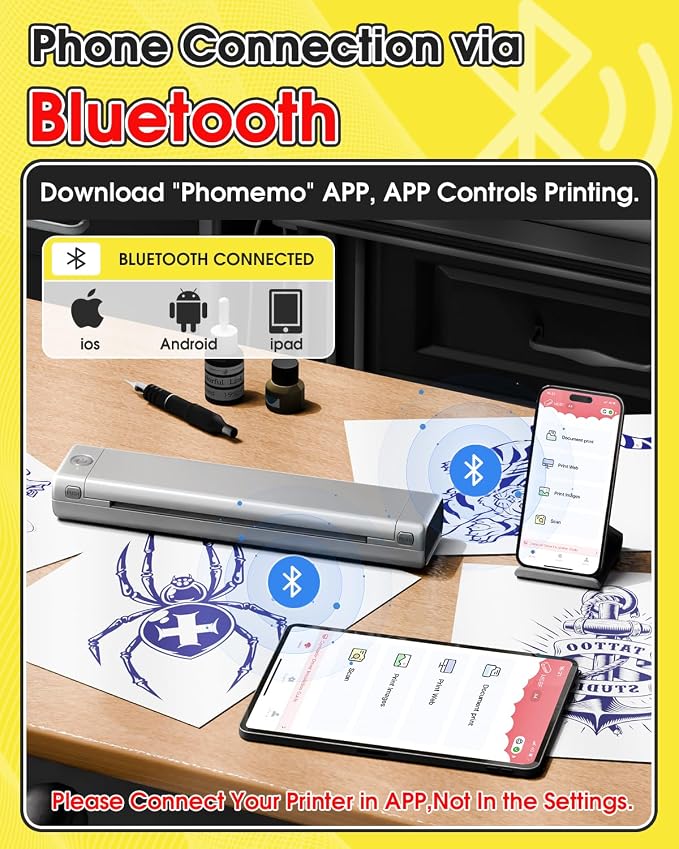 Phomemo Tattoo Stencil Printer, M08F Wireless Thermal Tattoo Printer - Image 3