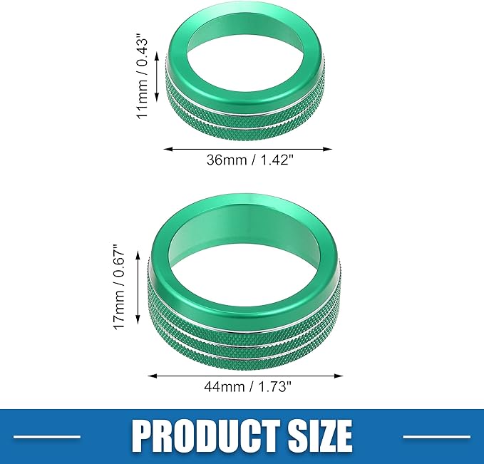 A ABSOPRO Car Air Conditioner Knobs Decals AC Radio Switch Knob Cover for Dodge Durango 2014-2020 for Jeep Cherokee Grand Cherokee 2014-2021 Green (Set of 3)