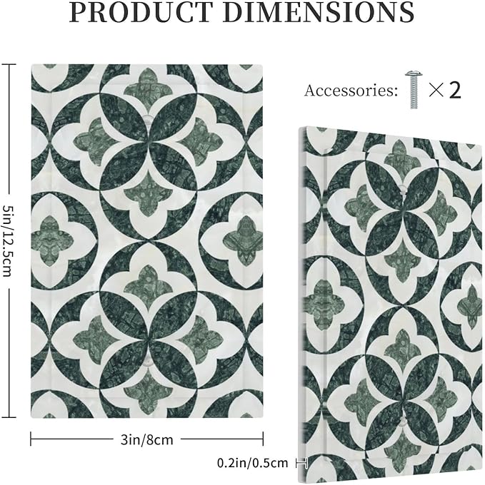 Bvtewkhz Green Luxury Modern Cubic Marble No Device Single Blank Decorative Light Switch Covers Electrical Faceplate Switch Plates for Bathroom Kitchen Home