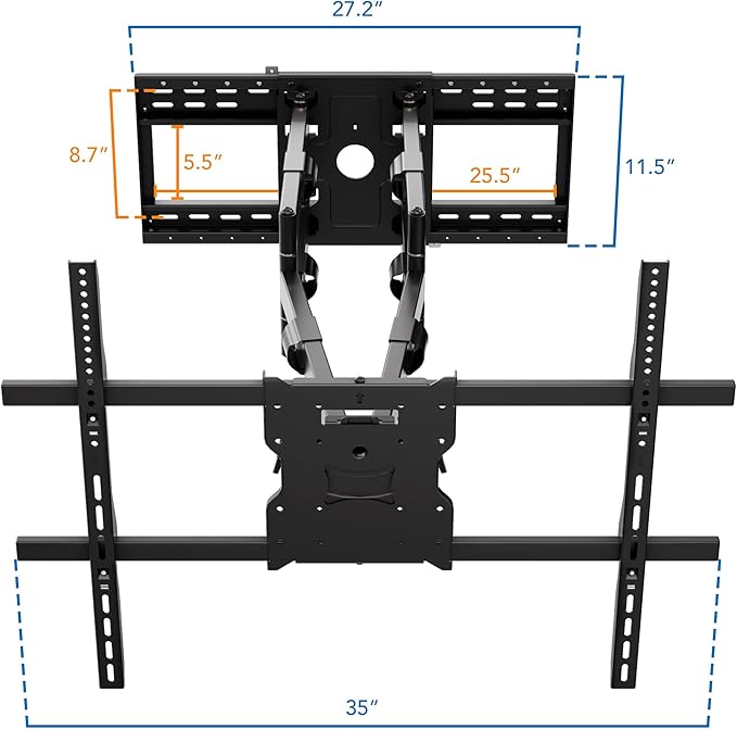 Mount-It! The Beast Outdoor TV Wall Mount, Weatherproof 275 lb Capacity Heavy Duty TV Wall Mount with Long Extension Arms