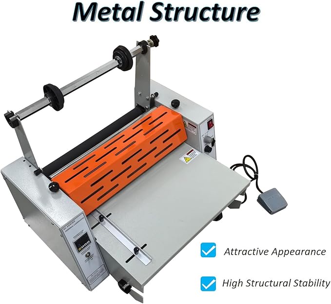 WYDDDARY 16.54''/420MM Electric Steel Roller Thermal Laminator Hot Cold Roll Laminator Adjustable Temp 70-130˚C Electric Laminating Machine for Single/Double Sided Laminating 110V