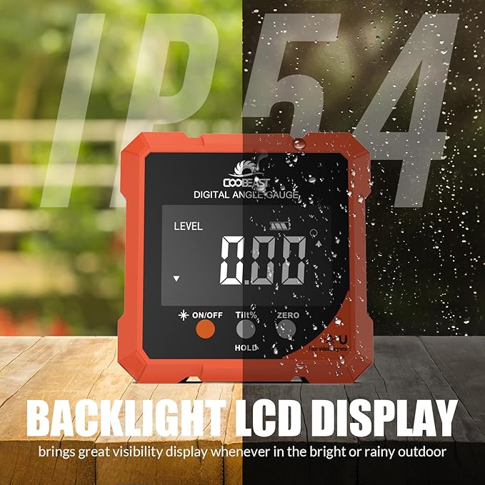 Digital Angle Finder with Laser, 4-side Magnetic Digital Angle Gauge, Rechargeable Mini Digital Laser Level Measuring Tool, Cube Inclinometer with Backlight for Woodworking Tablesaw Gift for Men